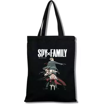 Холщовая сумка Anya в стиле аниме SPYFAMILY для женщин, забавная сумка для покупок Ulzzang, экологически чистая большая вместительность, экологически чистая 24*26cm