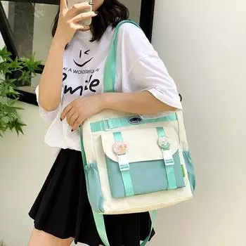 Холщовая сумка большой вместимости, цветная детская школьная сумка, простая, через плечо, симпатичная, новая