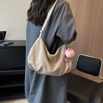 Холщовая сумка большой вместимости из ткани Оксфорд Большая сумка через плечо через плечо бежевый