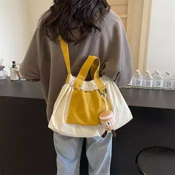 Холщовая сумка большой вместимости, женская складная сумка, водонепроницаемая сумка для покупок, женская сумка через плечо хаки