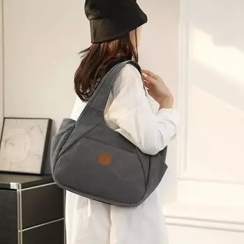 Холщовая сумка большой вместимости Женская сумка-тоут хаки