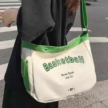 Холщовая сумка большой вместимости, женский тренд, корейские студенты, Class Ins, сумка через плечо, ленивый стиль, нишевая большая сумка через плечо