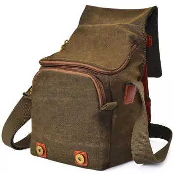 Холщовая сумка через плечо CADeN для камеры, сумка-мессенджер для 1 камеры, 1 объектив, совместимая с Nikon, Canon, Sony кофейный