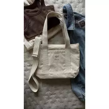 Холщовая сумка через плечо на молнии