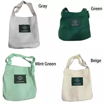 Холщовая сумка через плечо, студенческая художественная женская сумка через плечо бежевый