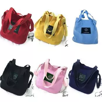 Холщовая сумка через плечо, студенческая художественная женская сумка через плечо синий