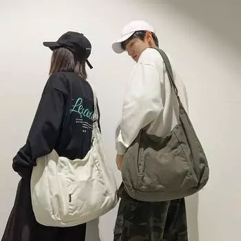 Холщовая сумка через плечо Женская сумка через плечо Мужская сумка бежевый