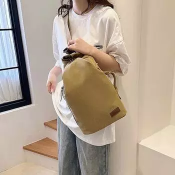 Холщовая сумка для мужчин и женщин, большая вместимость, японская ретро-сумка, многофункциональная модная сумка через плечо, студенческий рюкзак хаки