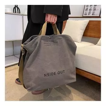 Холщовая сумка для пары, сумка-мессенджер, большая вместимость, школьная сумка для вечеринки, ретро-сумка, рюкзак через плечо серый