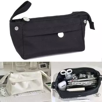 Холщовая сумка для ручек, однотонный пенал, простая канцелярская сумка, подарок