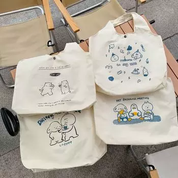 Холщовая сумка для вечеринки для домашних животных, студентка, новая маленькая свежая сумка через плечо, сумка-тоут, сумка для покупок