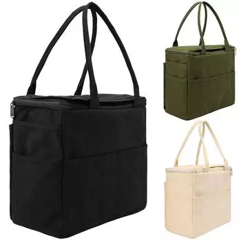 Холщовая сумка для вязания крючком, держатель для твердой пряжи, органайзер для крючков, вязальных спиц C2