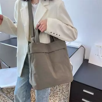 Холщовая сумка для женщин, большая вместительная сумка через плечо, повседневная сумка через плечо бордовый