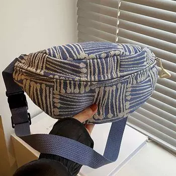 Холщовая сумка для женщин, модная сумка через плечо для женщин, сумка на одно плечо для женщин синий