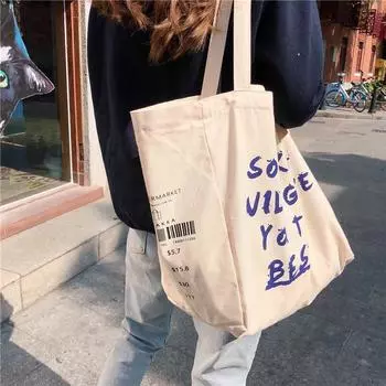 Холщовая сумка Ленивая сумка через плечо Женская японская студенческая сумка большой вместимости из ткани сумка