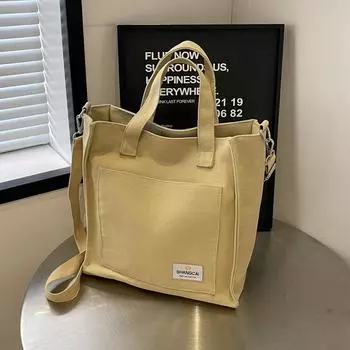 Холщовая сумка, маленькая квадратная сумка, женская сумка через плечо, большая вместительная сумка чёрный