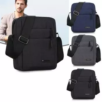 Холщовая сумка-мессенджер для ноутбука для мужчин и женщин для школьной работы, путешествий One Size чёрный
