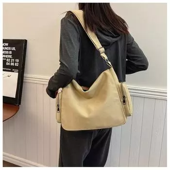 Холщовая сумка-мессенджер, модная простая сумка через плечо, большая вместимость, женская сумка, сумка для поездок на работу хаки