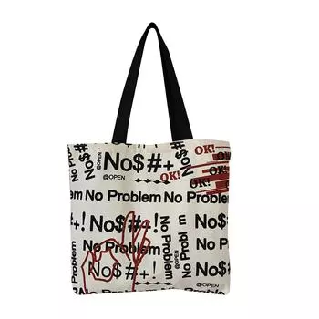 Холщовая сумка на одно плечо с принтом One Size