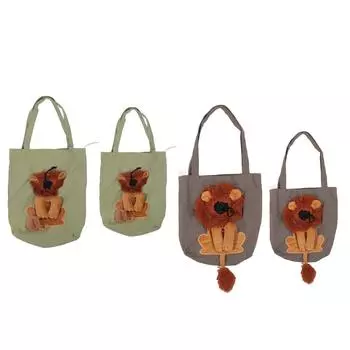 Холщовая сумка на плечо для домашних животных, дышащая портативная сумка на плечо для прогулок с домашними животными, регулируемая сумка для переноски милой собаки Dark Gray 40x35cm / 15.7x13.8i