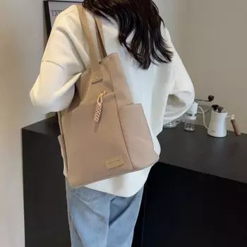 Холщовая сумка на плечо, повседневная сумка-тоут через плечо с книгой чёрный