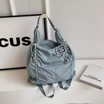 Холщовая сумка на плечо, студенческая сумка, рюкзак, многофункциональная сумка с буквами чёрный