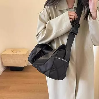 Холщовая сумка, новая женская сумка, осенне-зимняя, большая вместимость, сумка через плечо, широкополосная, сумка-подушка Diamond