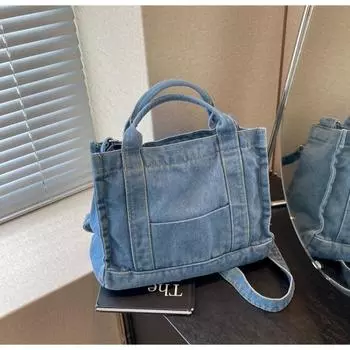 Холщовая сумка Популярная джинсовая сумка через плечо на одно плечо Повседневная ручная сумка синий