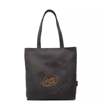 Холщовая сумка с вышивкой, большая вместимость, женская сумка-тоут, студенческая сумка через плечо для поездок на работу чёрный