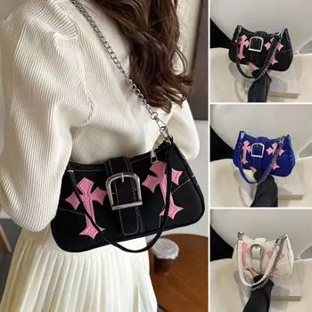 Холщовая сумка с застежкой и металлической пряжкой, простая сумка на ремне для женщин и девочек