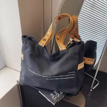 Холщовая сумка slack feeling новая женская сумка 2024 простая универсальная сумка большая вместительная сумка через плечо