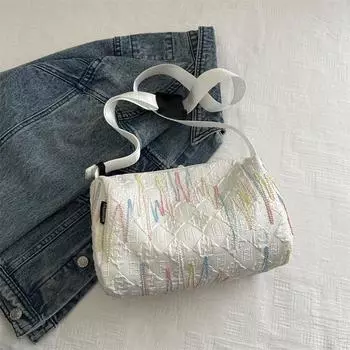 Холщовая сумка Student Class, женская летняя универсальная сумка-мессенджер, повседневная мягкая сумка-подушка через плечо белый