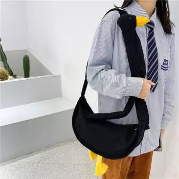 Холщовая сумка сумка 2024 новая креативная сумка-утка повседневная сумка через плечо студент колледжа личность милая сумка с изображением животных белый