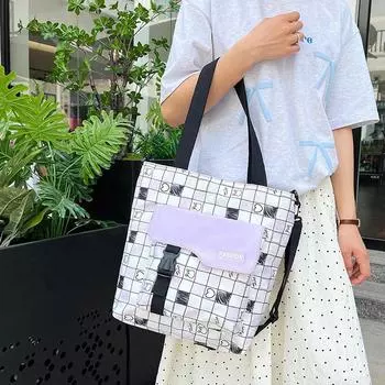 Холщовая сумка, свежая и универсальная сумка через плечо, женская повседневная сумка большой вместимости, сумка-мессенджер с принтом розовый