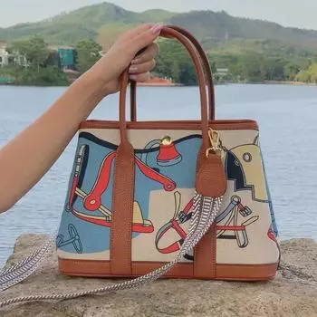 Холщовая сумка-тоут с классическим европейским и американским граффити: Модная сумка большой вместимости