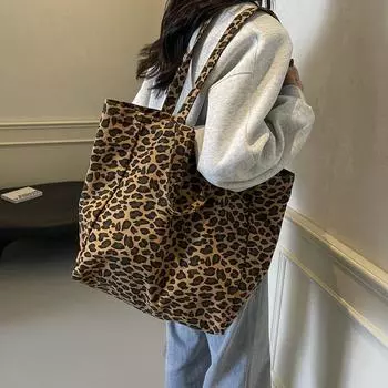 Холщовая сумка-тоут с леопардовым принтом Niche, женская сумка, повседневная большая вместительная модная сумка, повседневная модная сумка через плечо