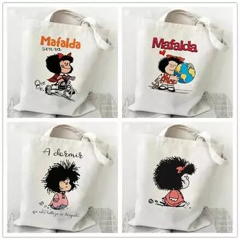 Холщовая сумка-тоут, сумка для покупок, графическая сумка Harajuku для женщин, многоразовая модная женская сумка через плечо 35x40cm