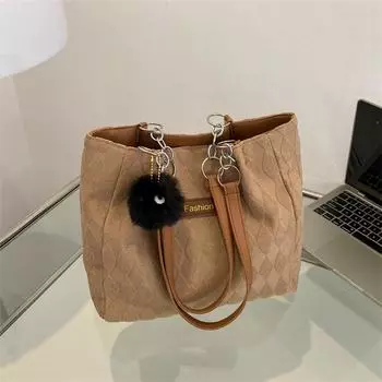 Холщовая сумка женская 2024 новая модная сумка для поездок на работу корейская версия повседневная сумка-тоут легкая универсальная сумка через плечо большой вместимости чёрный