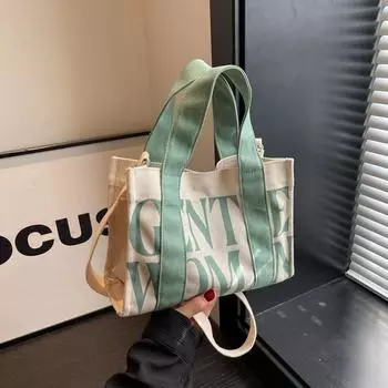 Холщовая сумка женская 2024 новая сумка-мессенджер летняя универсальная портативная сумка-тоут high-end sense рабочая маленькая сумка