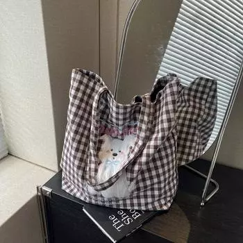 Холщовая сумка женская большая вместимость 2024 новая осенне-зимняя повседневная универсальная сумка через плечо сумка для шоппинга сумка-тоут для поездок на работу зелёный