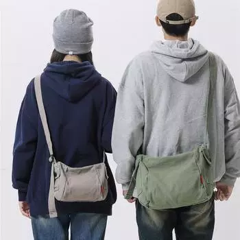 Холщовая сумка женская большая вместительная сумка через плечо мужская однотонная сумка через плечо Small серый