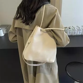 Холщовая сумка женская большая вместительная сумка студенческая классная сумка через плечо однотонная сумка через плечо зелёный