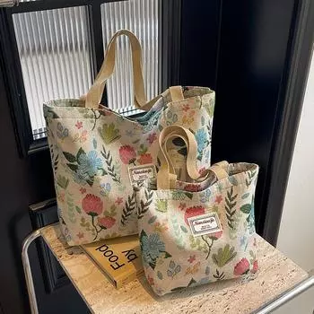 Холщовая сумка женская большая вместительная портативная сумка через плечо Niche Design Sense Commuter Tote Bag