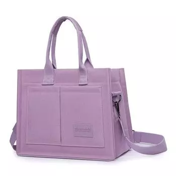 Холщовая сумка женская большой вместимости многокарманная сумка через плечо сумка-тоут фиолетовый
