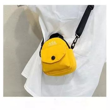 Холщовая сумка женская хип-хоп танцевальная маленькая сумка модная универсальная однотонная сумка через плечо чёрный