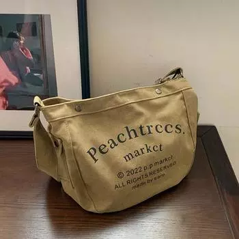 Холщовая сумка женская летняя модная сумка-тоут студенческая сумка большая вместительная сумка через плечо сумки хаки