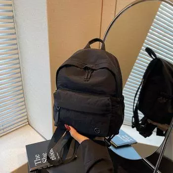 Холщовая сумка женская лето 2025 новая модная нишевая сумка-мессенджер повседневный школьный рюкзак многофункциональный рюкзак чёрный