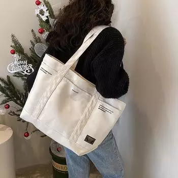 Холщовая сумка Женская повседневная сумка через плечо чёрный