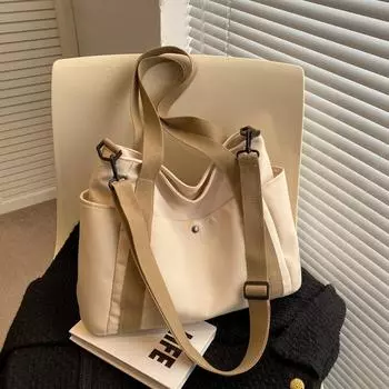 Холщовая сумка Женская повседневная сумка-тоут большой емкости Сумка-тоут на плечо чёрный