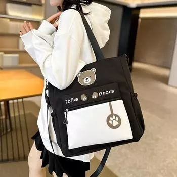 Холщовая сумка женская школьная сумка для переноски книг сумка для репетиторства тканевая сумка модная сумка-мессенджер сумка для поездок на работу розовый